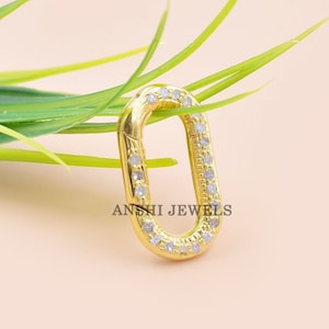 14k Yellow Gold Diamond Enhancer Lock Woman Jewelry Connector Clasp Lock