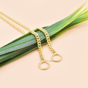 14K Yellow Gold Plated Curb Chain, Woman Jewelry Connector Chain, 925 Sterling Silver Chain Necklace, Handmade Carabiner Chain Jewelry