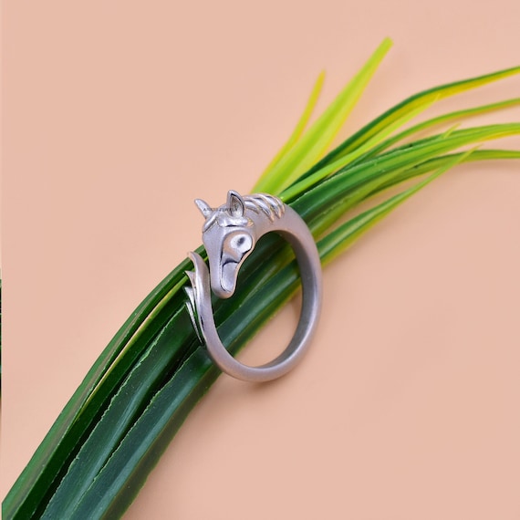 スターリングシルバーの馬の指輪、動物のジュエリー、乗馬ギフト