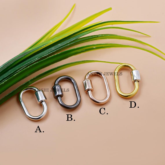 925 Sterling Silver Carabiner Lock Woman Jewelry Connector Lock