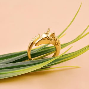 Vergoldeter Pferdekopf Designer Ring Einzigartiger Reiter Designer Schmuck aus Silber