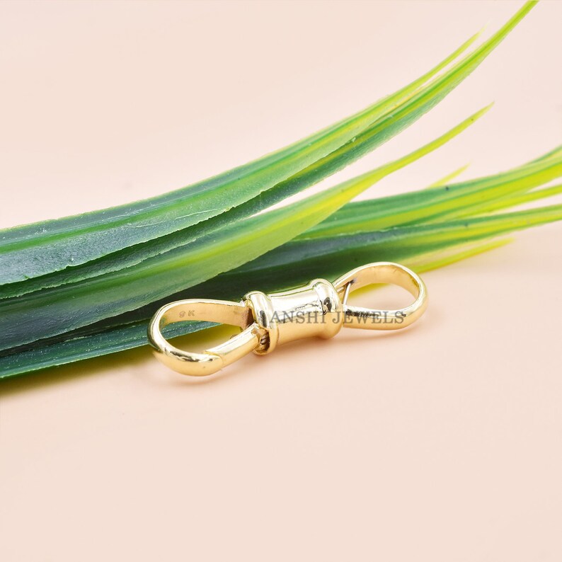 14K Yellow Gold Double-side Spring Swivel Lock, Woman Necklace ...