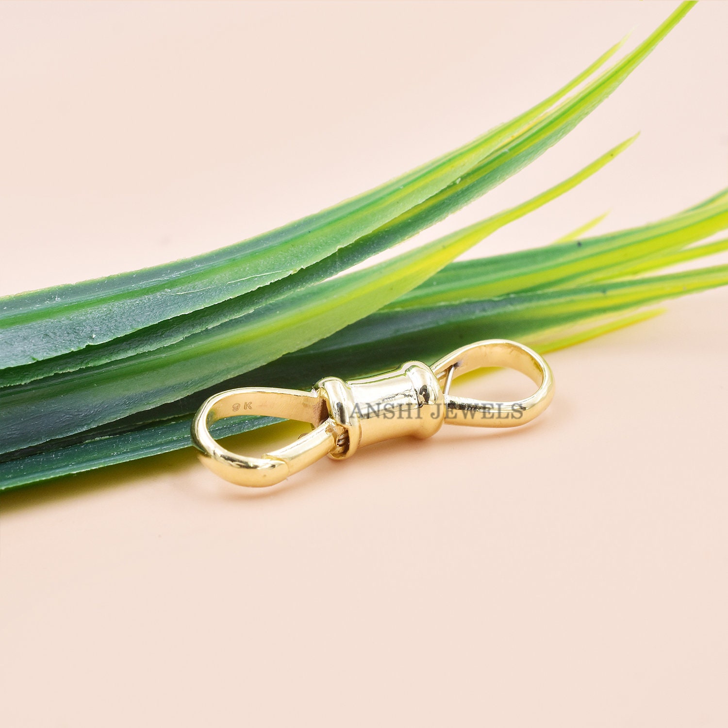 14K Yellow Gold Double-side Spring Swivel Lock, Woman Necklace ...