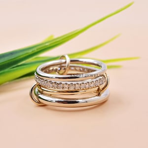 14K Solid Gold Moissanite 4 Set Ring Gold Multi Metal Color 4 Set Ring Jewelry
