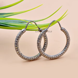 Atemberaubende 925 Silber Diamant Creolen - Zeitlose Eleganz für Jeden Anlass