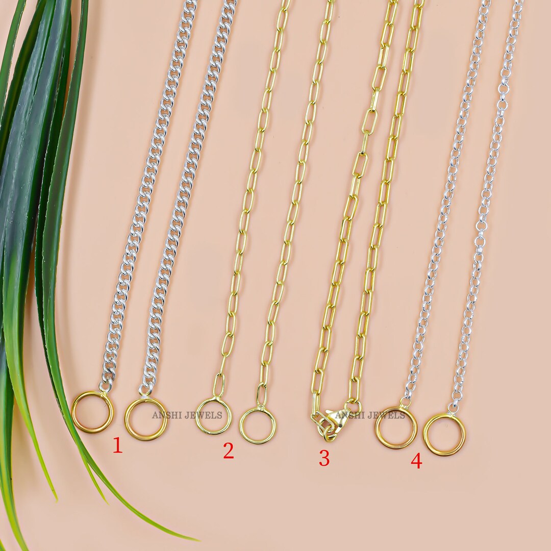 Plain Silver Curb Chains, Silver & Yellow Gold Plated Chain, Mushroom