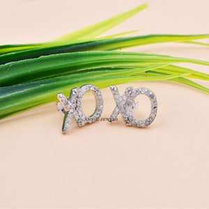 925 sterling silver xo xo earing, single cut diamond xo xo stud earring, Handmade designer xo stud earring, Women diamond xo earring jewelry