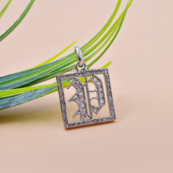 Pendentif Ancien Argent Massif 925 Avec Lettre D - Style Art Déco/Nouveau, Breloque Créateur