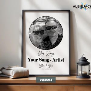 Personalised Song Lyric Print | Custom Song Lyric Vinyl Style Photo Print | Wedding & Anniversary Gift Design 2