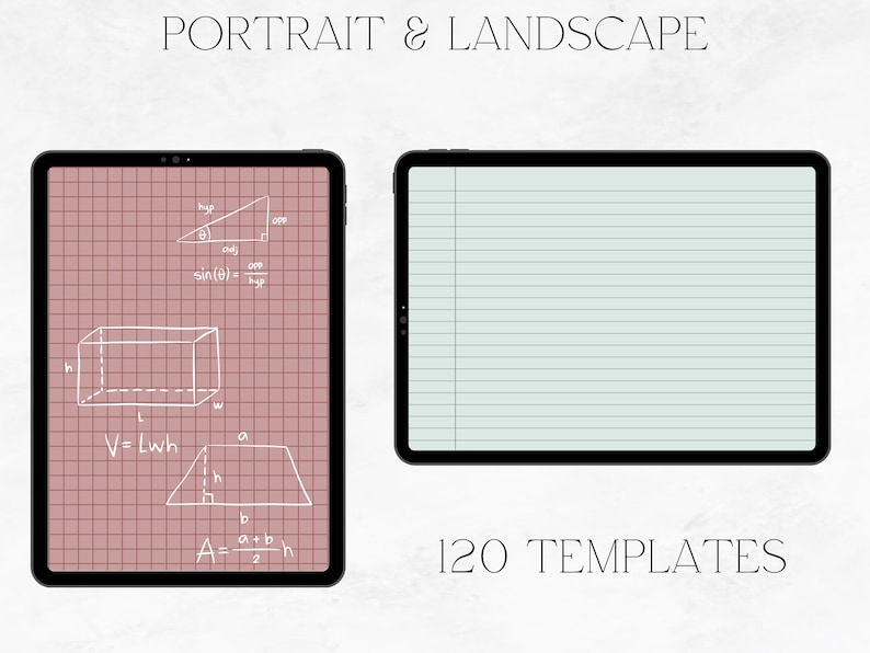 Digital Note Paper for Goodnotes, Onenote, Notability PDF Printable Square, Dotted, Lined and