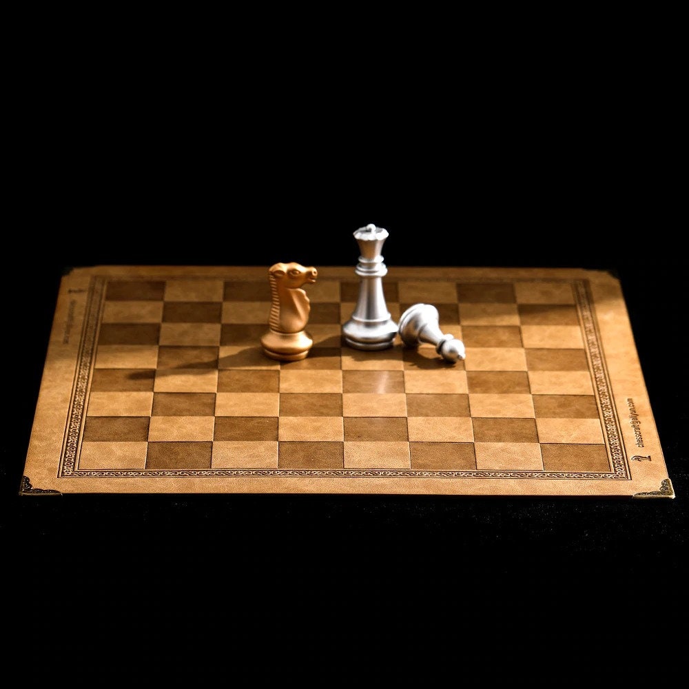 High Quality Leather Chess Board Retractable Chess Set Faux Etsy