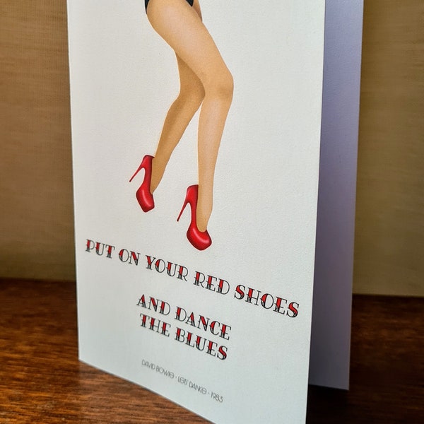 David Bowie card A6 Greetings Card 'Lets Dance' birthday card, ziggy stardust, fathers day, anniversary, blank inside