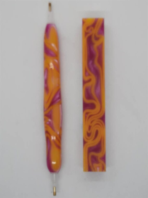 Diamond Painting Pen - Disco Pink - Handmade Custom handcrafted lathe acrylic orange and pink