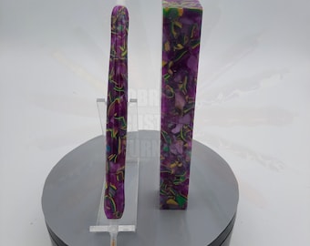 Diamond Painting Pen  - Bourbon Burst - Custom handmade handcrafted lathe acrylic purple yellow green mosaic