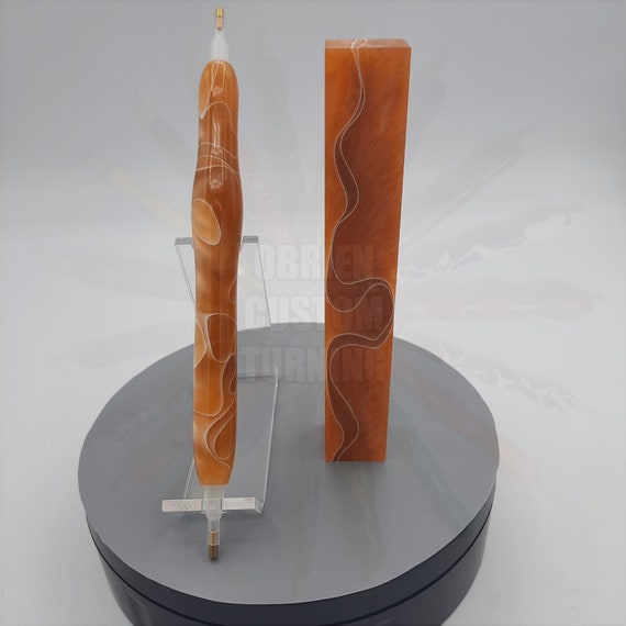 Diamond Painting Pen - Light Gold with White Thread - Custom handmade handcrafted lathe acrylic
