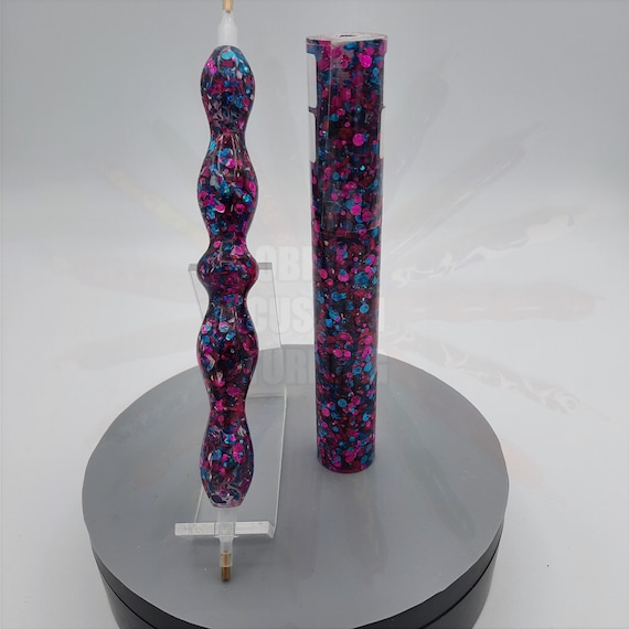 Diamond Painting Pen  - Sweet Tooth jewel glitter - Custom handmade handcrafted lathe acrylic blue pink sparkle shine