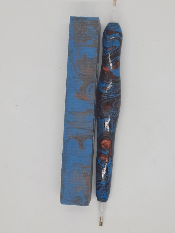 Diamond Painting Pen - Copper Mine - Handmade Custom blue handcrafted lathe acrylic copper blue