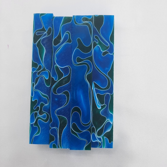 Diamond Painting Pen  - Aqua with Green Swirl (Sea Foam) - handmade custom blue handcrafted lathe acrylic