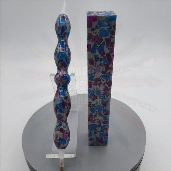 Diamond Painting Pen - Lupine Pebble - Custom handmade handcrafted lathe acrylic pink blue white