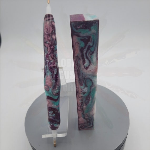 Diamond Painting Pen - Sugar Orchid Glitter Swirl - Custom handmade handcrafted lathe acrylic mint rose pink cream