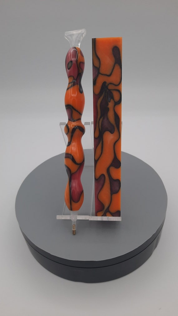 Diamond Painting Pen - Purple Pumpkin - Handmade Custom orange handcrafted lathe acrylic