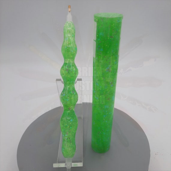 Diamond Painting Pen  - Fizzy Pop Angel Wings Glitter - Handmade Custom bright green handcrafted lathe acrylic sparkle shiny