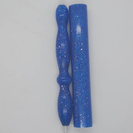 Diamond Painting Pen  - Blue Glitter #T25 - handmade custom handcrafted lathe acrylic