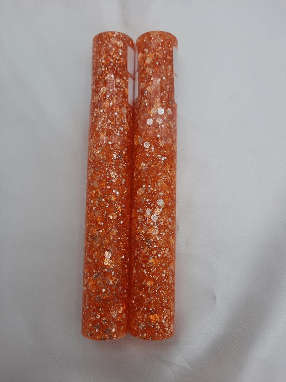 Diamond Painting Pen - Cereberus Glow Glitter - Handmade Custom orange handcrafted lathe acrylic