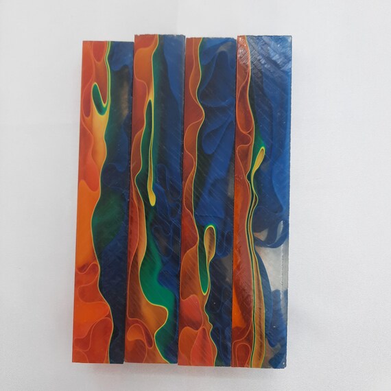 Diamond Painting Pen - Frozen Fire - Handmade Custom yellow, orange, brown, green handcrafted lathe acrylic