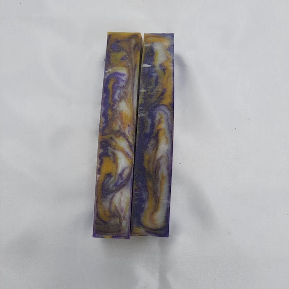 Diamond Painting Pen  - Buttercup Blaze Glow in the Dark - Custom handmade handcrafted lathe acrylic yellow purple white