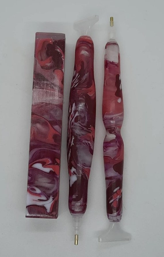 Diamond Painting Pen - Harmony of Pinks - handmade custom handcrafted lathe acrylic red, pink, white