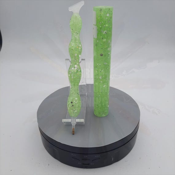 Diamond Painting Pen - Serendepity Silver Linings glitter - Handmade Custom handcrafted ed lathe acrylic green sparkle shiny