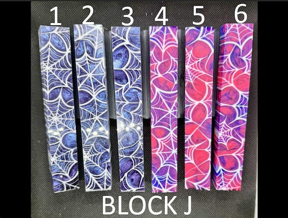 Diamond Painting Pen - Block J - handmade custom handcrafted lathe acrylic spiderweb spider web - Castaway Creations