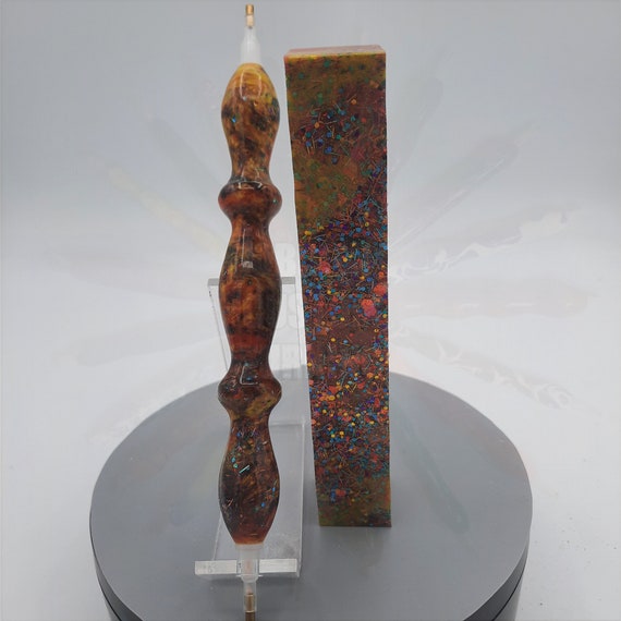 Diamond Painting Pen  - Sun Kissed Glitter limited edition - Handmade Custom red yellow handcrafted lathe acrylic sparkle
