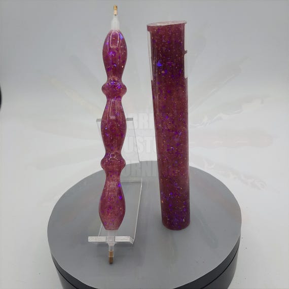 Diamond Painting Pen - Baroness Angel Wings Glitter - handmade custom handcrafted lathe acrylic pink