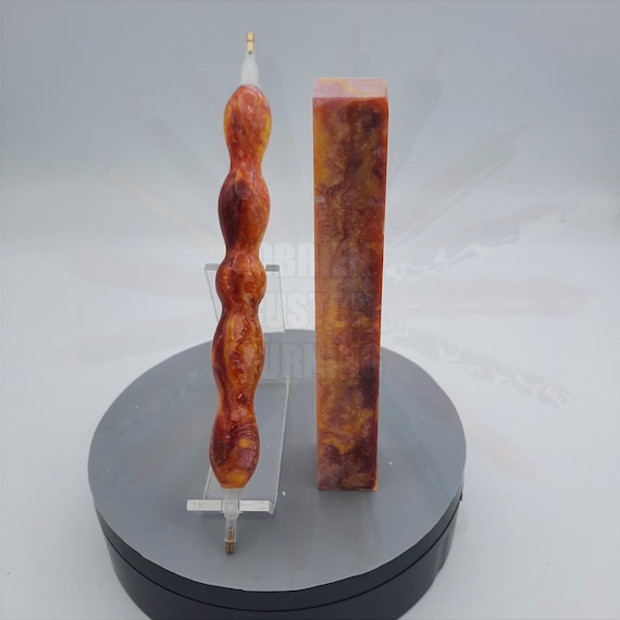 Diamond Painting Pen - Sunshine sorbet glitter swirl - Handmade Custom handcrafted lathe red orange yellow