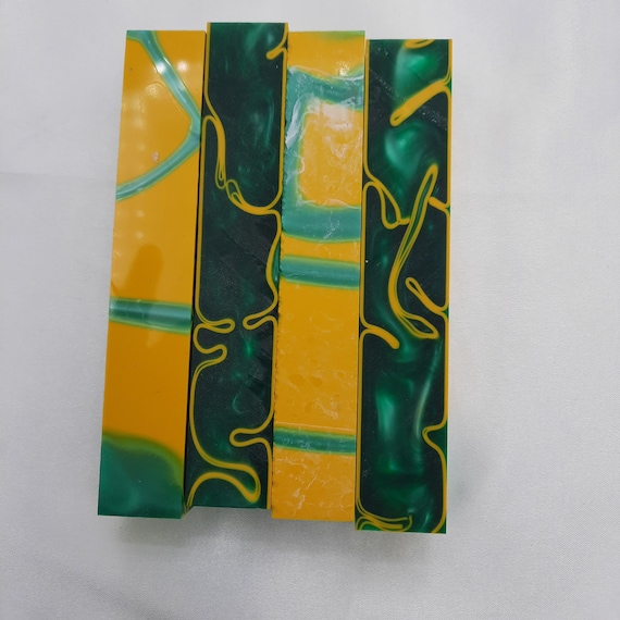 Diamond Painting Pen - Kirinite Green Bay Whirl - Handmade Custom Green and yellow handcrafted lathe acrylic