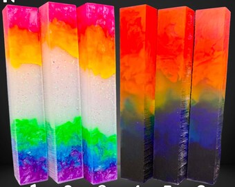 Diamond Painting Pen - Block N - handmade custom handcrafted lathe acrylic rainbow - Castaway Creations