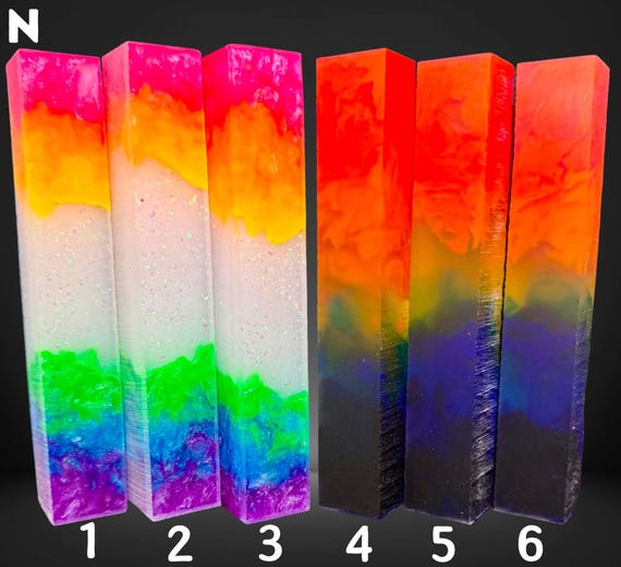 Diamond Painting Pen - Block N - handmade custom handcrafted lathe acrylic rainbow - Castaway Creations