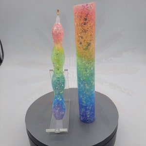 Diamond Painting Pen - Pastel Rainbow Chunky Glitter - Handmade Custom handcrafted  lathe sparkle shiny shimmer