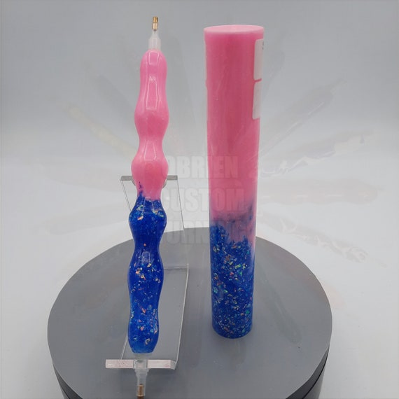 Diamond Painting Pen  - solid mutations pink / sapphire dreams glitter - Handmade Custom handcrafted  lathe sparkle shiny