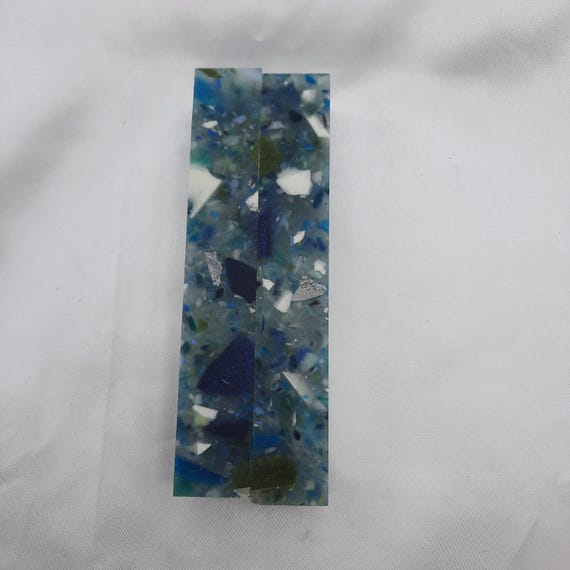 Diamond Painting Pen  - Terrazzo Mermaid - Handmade Custom handcrafted  lathe blue white mosaic