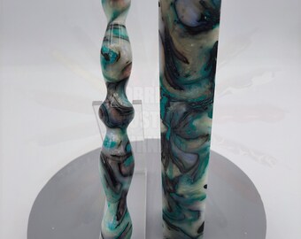 Diamond Painting Pen  - Mother of Pearl with Teal - Handmade Custom handcrafted  lathe acrylic