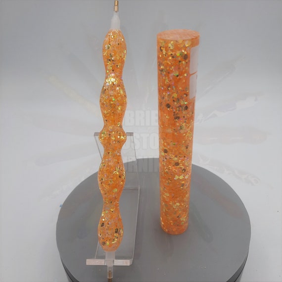 Diamond Painting Pen  - Forest Fire Glitter Plus - Custom handmade handcrafted lathe acrylic yellow shiny sparkle gold
