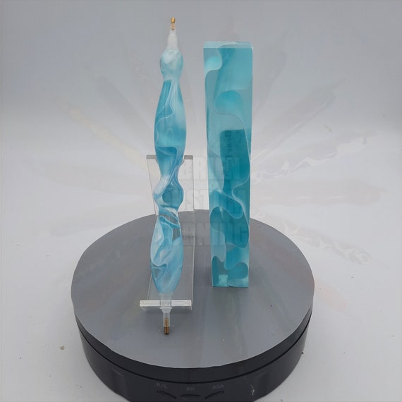 Diamond Painting Pen - Cool Mint Water - Handmade Custom handcrafted  lathe acrylic transparent see through