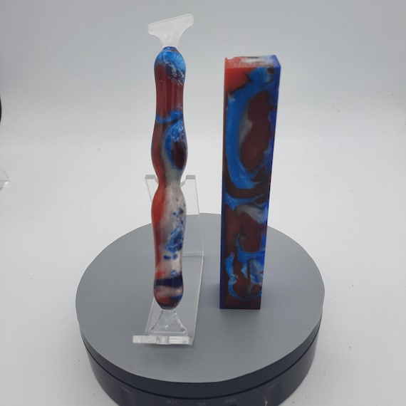 Diamond Painting Pen - super hero - handmade custom handcrafted lathe acrylic blue red
