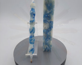 Diamond Painting Pen - Frozen Wave Colors - Handmade Custom handcrafted lathe acrylic white blue