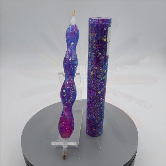 Diamond Painting Pen  - Berry Slushie Glitter Blend - handmade custom handcrafted lathe acrylic purple blue sparkle shiny