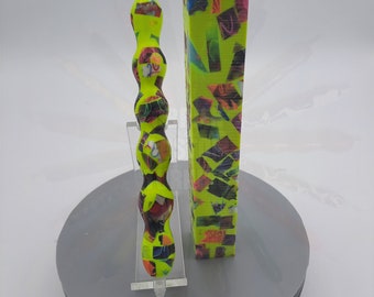 Diamond Painting Pen - Tahiti Yellow Neon Mosaic Color Explosion - Handmade Custom handcrafted lathe rainbow