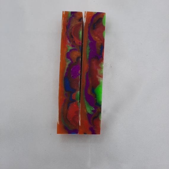 Diamond Painting Pen  - Broadway Lights - Handmade Custom handcrafted lathe orange rainbow purple green blue
